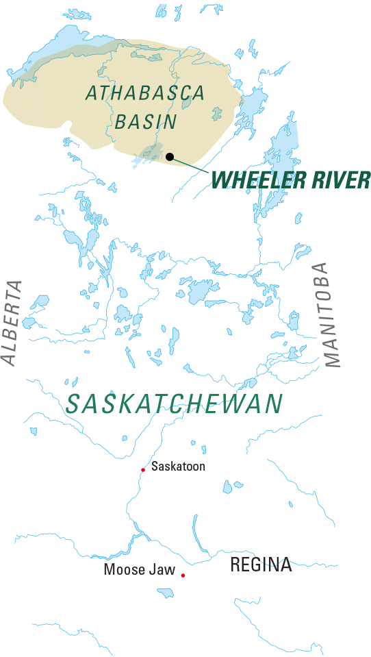 Map showing Wheeler River location